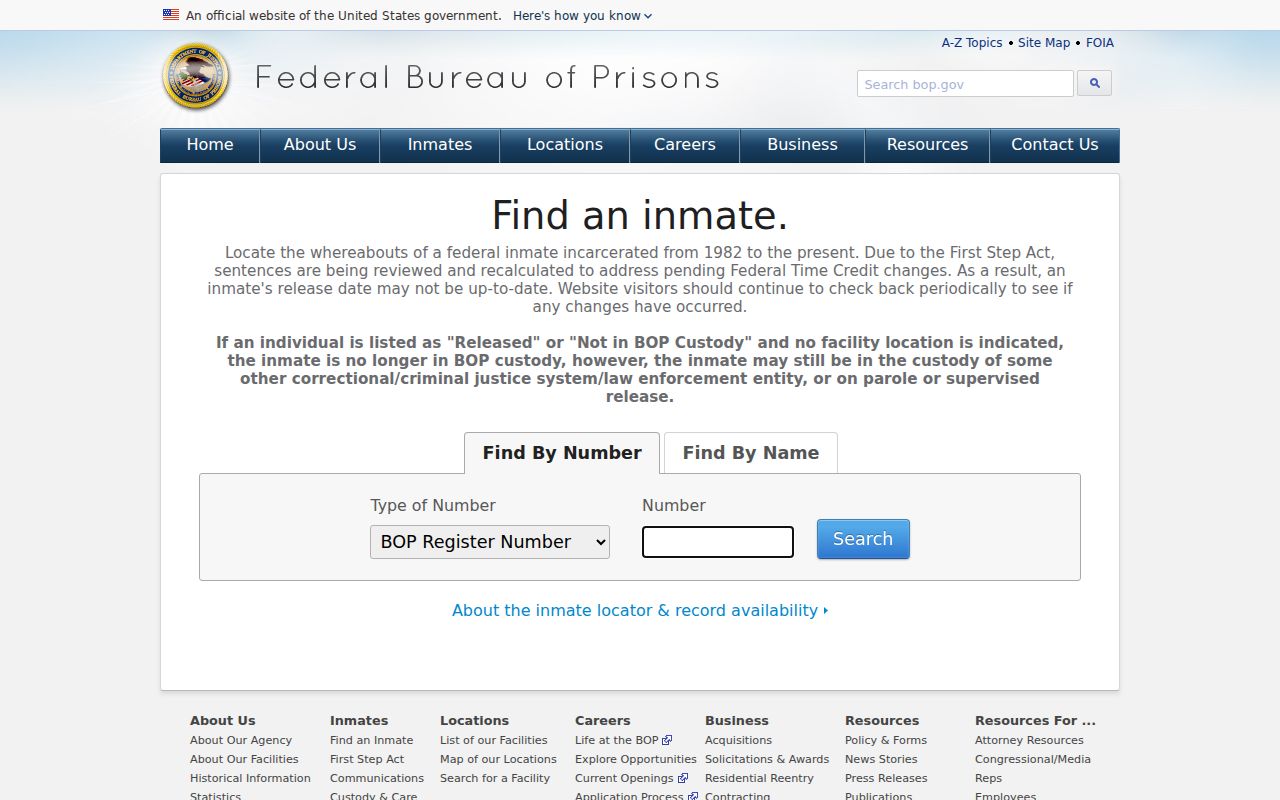Lake County arrest lookup through the federal inmate locator