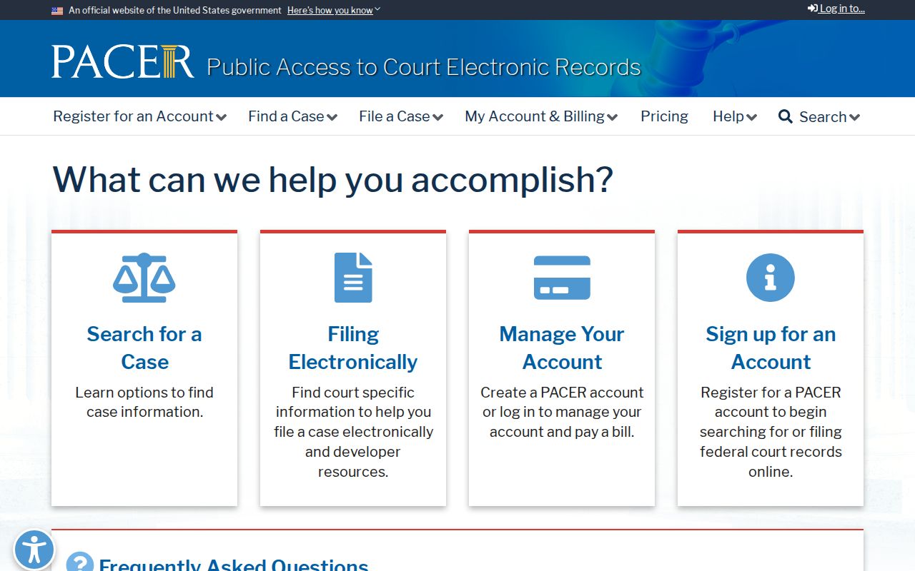 PACER federal criminal court case search for Lake County