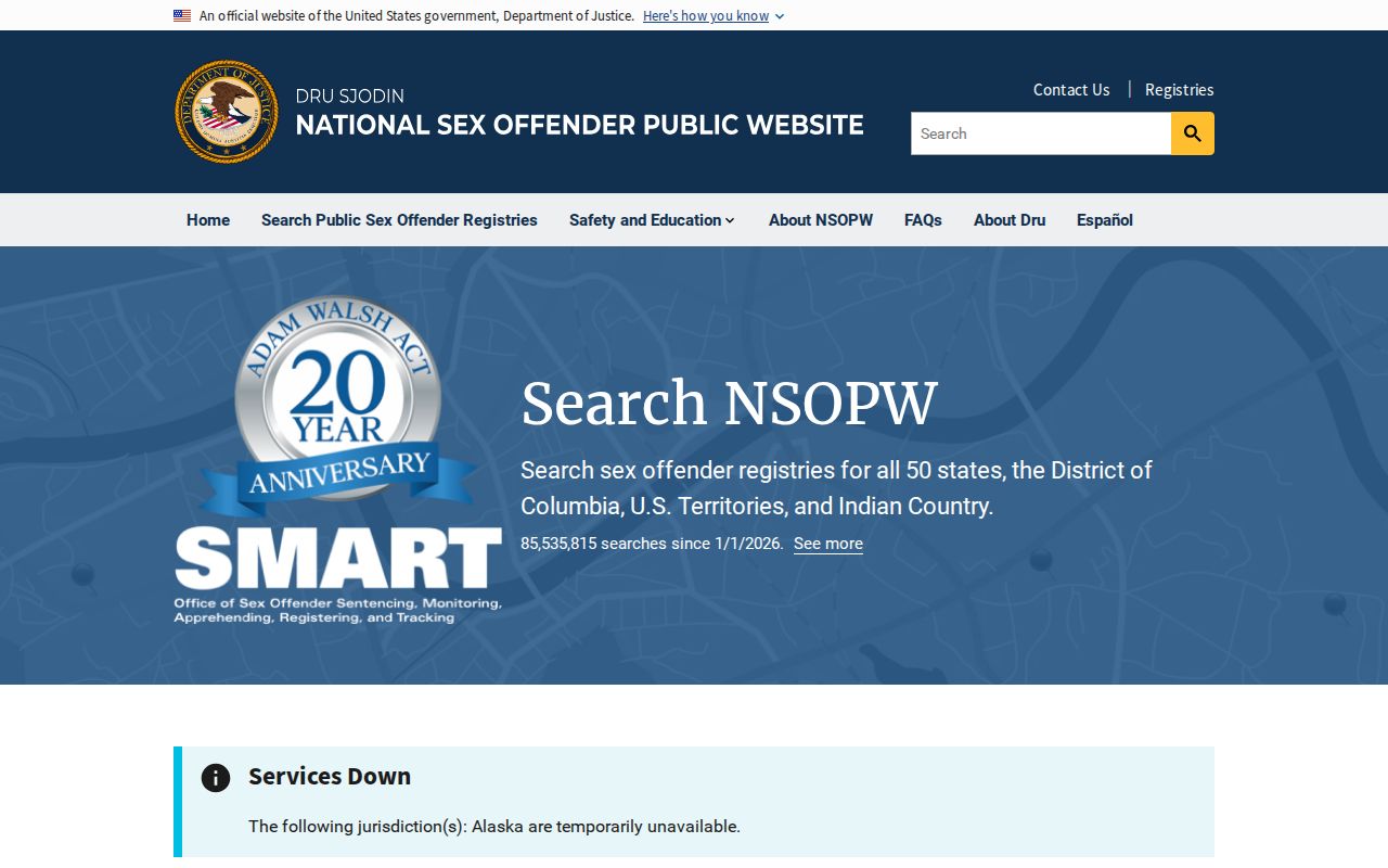 National sex offender registry search supplement for Lake County
